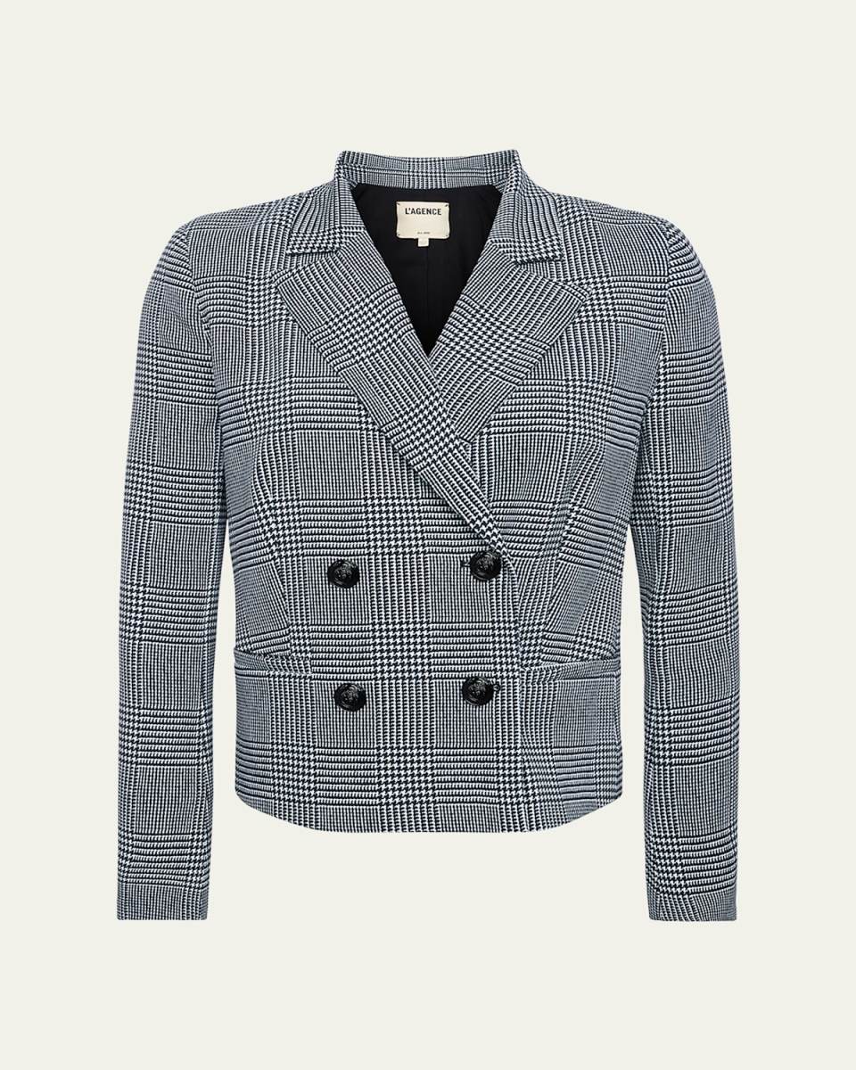 Atmore Houndstooth Double-Breasted Blazer